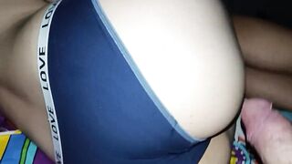 Stepmom's butt is so tempting, it all ended will ended with a joint jerking and cum on pants