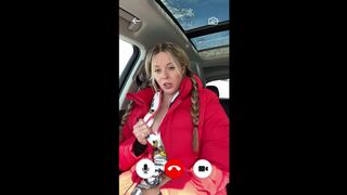 Facetime JOI from my car!! Public climax instruction!