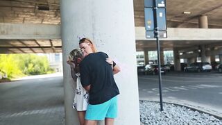 Intensive screwing in broad daylight on the way from the educate station. Blowjobs, banging, blowjob, and greater amount.