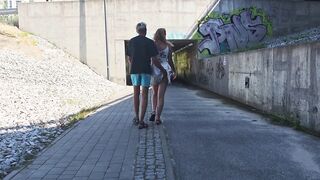 Intensive screwing in broad daylight on the way from the educate station. Blowjobs, banging, blowjob, and greater amount.
