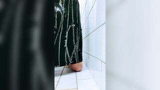 Erika Oak Cums in Latex Petticoat