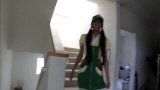 Alexis Love - US SOLO Masturbation Small, black, chick, tiny breasts, constricted vagina, costumed, Teaser#1