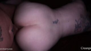 Tattooed Chick Screws Doggie & Gets MASSIVE Creampie