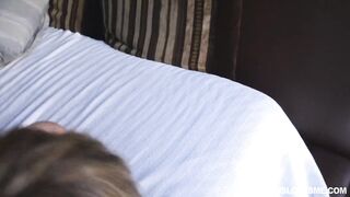 Blindfolded teen gets banged by 2 lads