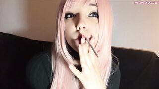 Cute Egirl Smokin' skinny cigarette (full vid on my 0nlyfans/ManyVids)