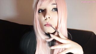 Cute Egirl Smokin' skinny cigarette (full vid on my 0nlyfans/ManyVids)