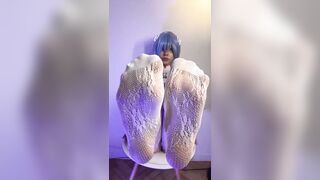 Want to lick between my soapy toes?