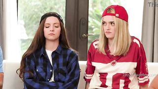 Stepdads Catch Gals Experimenting and Begin Group Therapy Sex