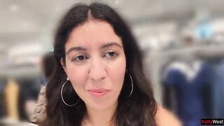 Risky Fitting Room Sex and Public Cumwalk in a Clothes Store Full of People