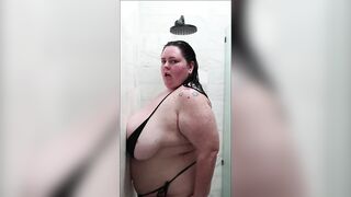 Beach Shower with big beautiful woman
