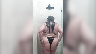 Beach Shower with big beautiful woman