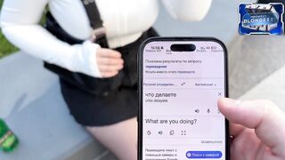 A mute stranger met a Russian beauty out of words! Lots of cum on her face.