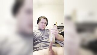 Jax Stone gooning at home spraying cum everywhere