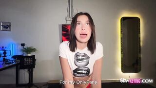 Jademoon sucks dong until her face is overspread in cum.