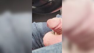 Driving With My Soft Caged Weenie Out In Public And Trickling Pre Cum! See My Rod Wiggle!