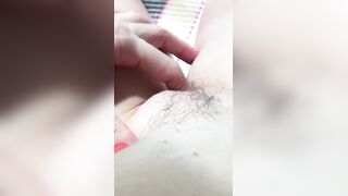 Woman gets all moist after cumming close up #cunt juice
