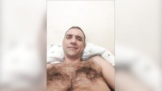 The guy fondles himself
