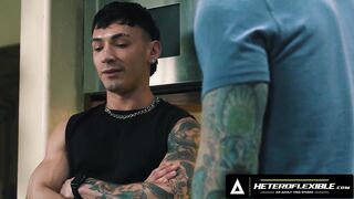 HETEROFLEXIBLE - Man Siren Santiago Comforts Lonely Stepdad Derek Kage Then Bows Over To Get BRED