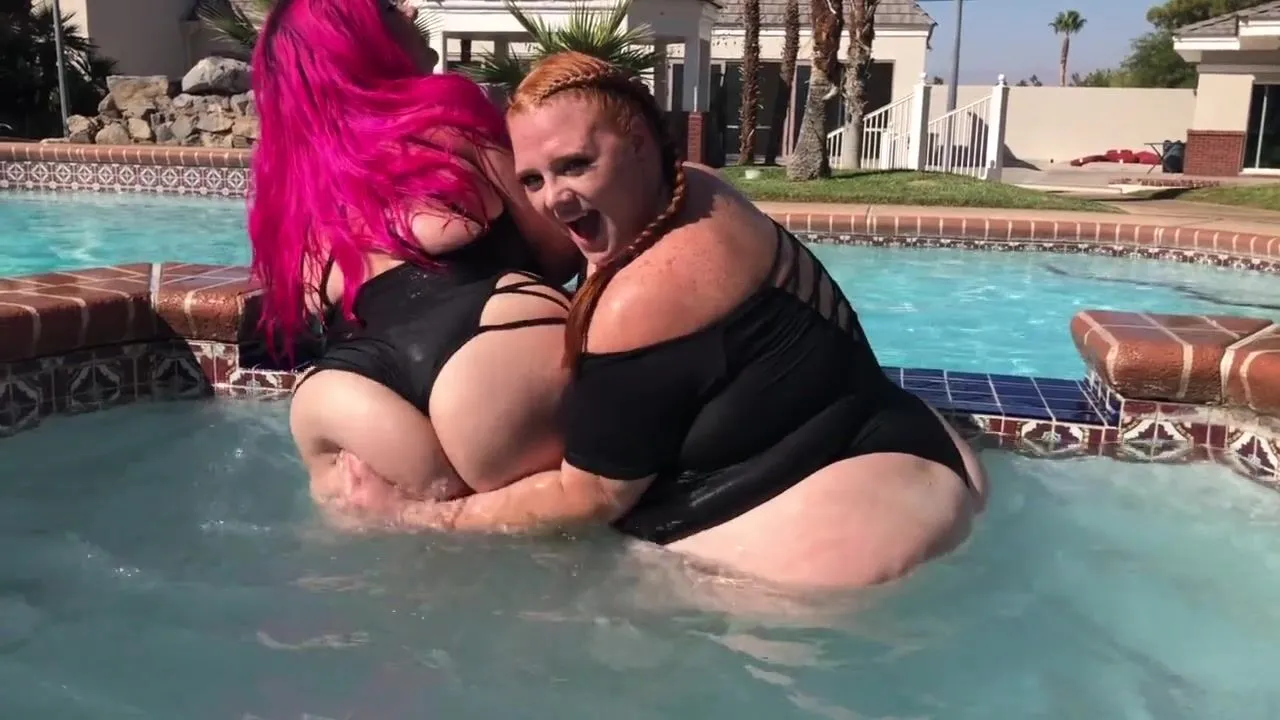 Bbw Swimming Porn - BBW Babes in Pool - Lesbian Porn Videos