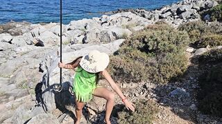 Fishing out of pants # Peeing Lure and Close Up Hirsute Cunt