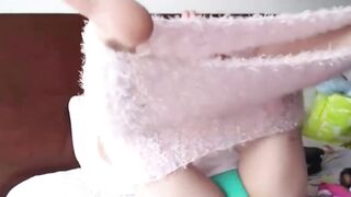 Self fun teen masturbates alone