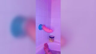 Tattooed sweetheart gives foot Job to recent pink vibrator in the bathtub :)- Full vid on OF