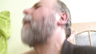 Old pig bangs the youthful girlfriend of his stepson