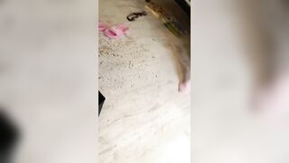 A little Latvian hotty peed on the playroom floor.