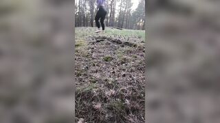 Have a fun Riga gal's soaked forest pissing