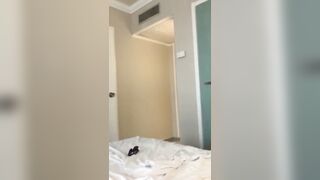 Step Mama shares hotel room walking around undressed