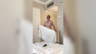Step Mama shares hotel room walking around undressed