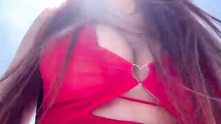 artemisia Love hot Italian mother i'd like to fuck large consummate bazookas outdoor publuc walk wearing red