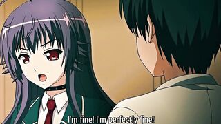 Gal with Lengthy Purple Hair and Gorgeous Tits Likes It When Her Boyfriend Makes Her Suck His Dong at Dinner