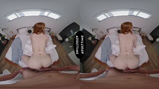 UP CLOSE VR - Scarlet Skies Redhead In Underware Teases Then Takes Hard Pov Vr Bang