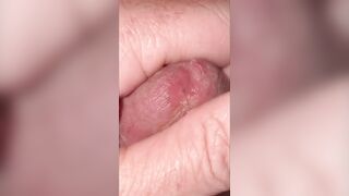 POV Masturbation with precum closeup