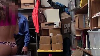 Surveillance Bust Undresses Thief For Standing Office Hookup