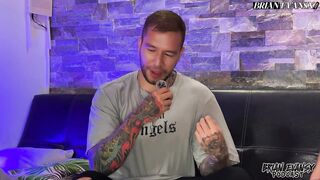 Breasty redhead Andrea Castro has a sexy interview that ends in screwing with Brian Evansx