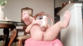 Hunk masturbates in the kitchen