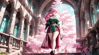 Unfathomable Squat Teasing Beneath the Huge Magic Array, Green Battle Gear Stretched Taut.