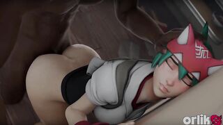 BBC Group Creampie Kiriko Overwatch Animation - Catching Thieves Gone Wrong