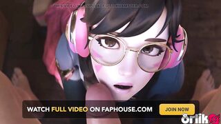 Overwatch D.va Bad Beauty Academy - Ruins Test, Takes Mentor’s Dong Unfathomable in Booty