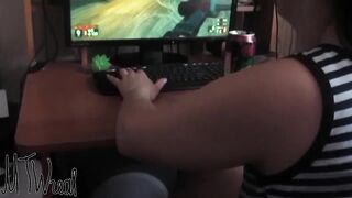 step brother interferes with playing a clip game