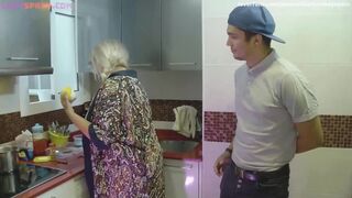 Breasty Older Woman Cooks Her Star Recipe