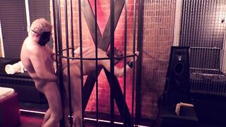 We’re playing sex in a cage with a gal from the hotel.