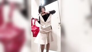Misstaiwan Raiment Shopping at the Mall Exposing Bazookas and Snatch