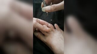 Lengthy Toenail Clipping