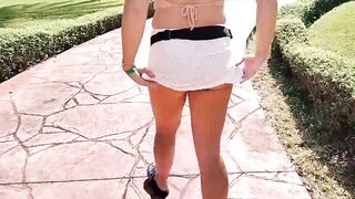 flashing boobs and booty in public during the time that walking around the town.