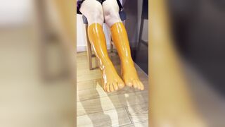 Layered Latex Toe Socks