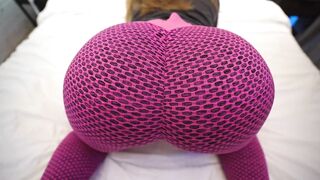 These yoga panties hug that large butt so taut - it makes me wanna bang it
