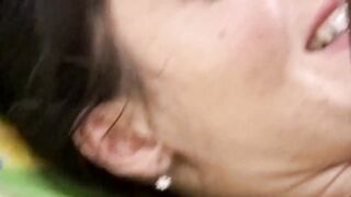 Curly amateur snatch takes a large knob